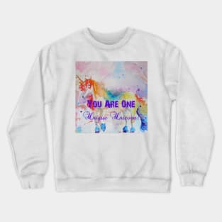 Unicorn Watercolor Painting Unique Quote Rainbow Crewneck Sweatshirt